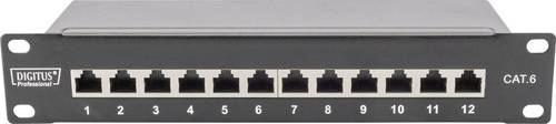 Digitus DN-91612S 12 Port Netzwerk-Patchpanel 254 mm (10") CAT 6 1 HE Bestückt