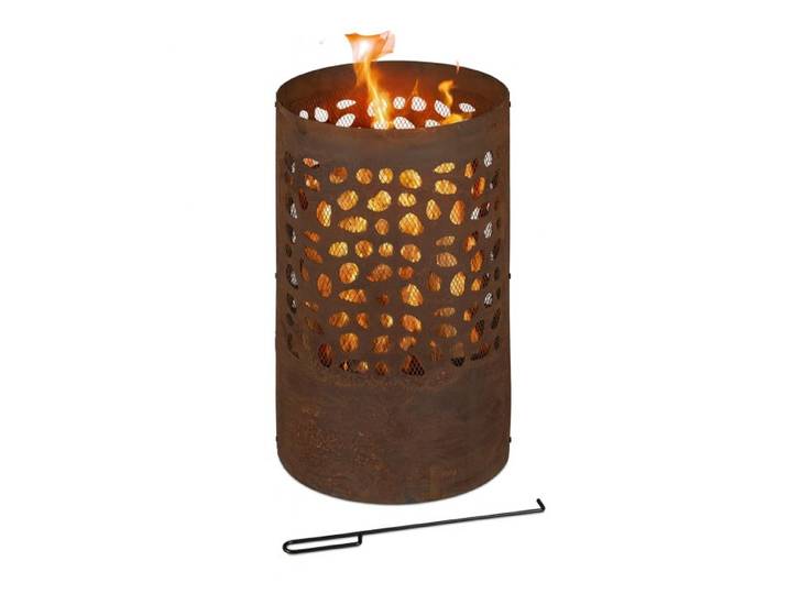 Relaxdays Feuertonne Rostoptik