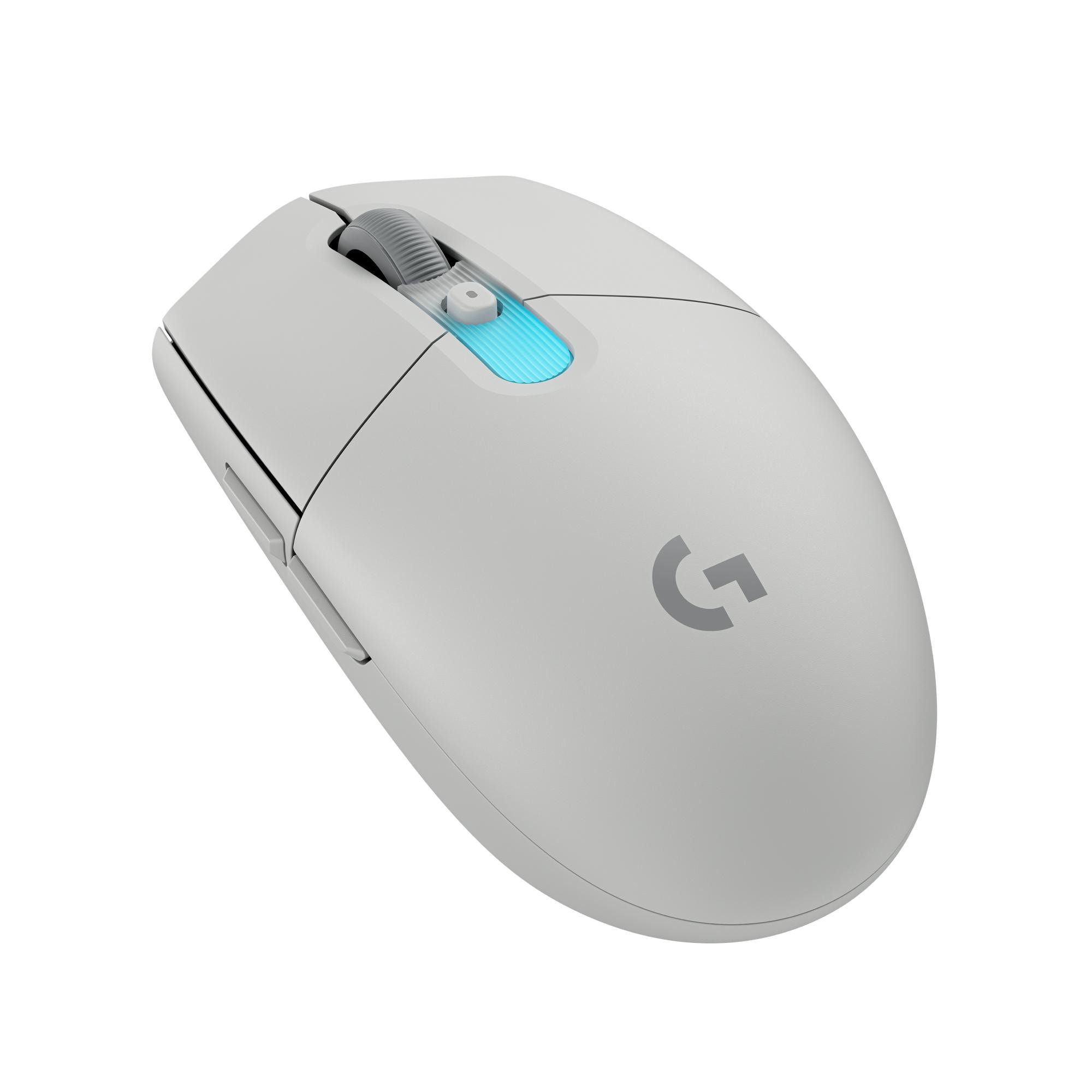Logitech Gaming Logitech G G305 X LIGHTSPEED Gaming-Maus Weiß, kabellos, Bluetooth, 2.4 Ghz Empfgänger, RGB, Hero 44K-Sensor, Anpassbar via Logitech G HUB 910-007747