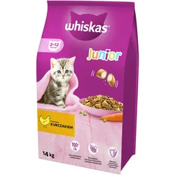WHISKAS Junior 14 kg - Trockenfutter für Kätzchen, mit leckerem Huhn