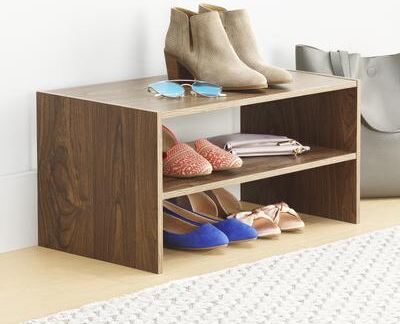 Whitmor Wood Stackable 2-Shelf Shoe Rack - 24 Inch