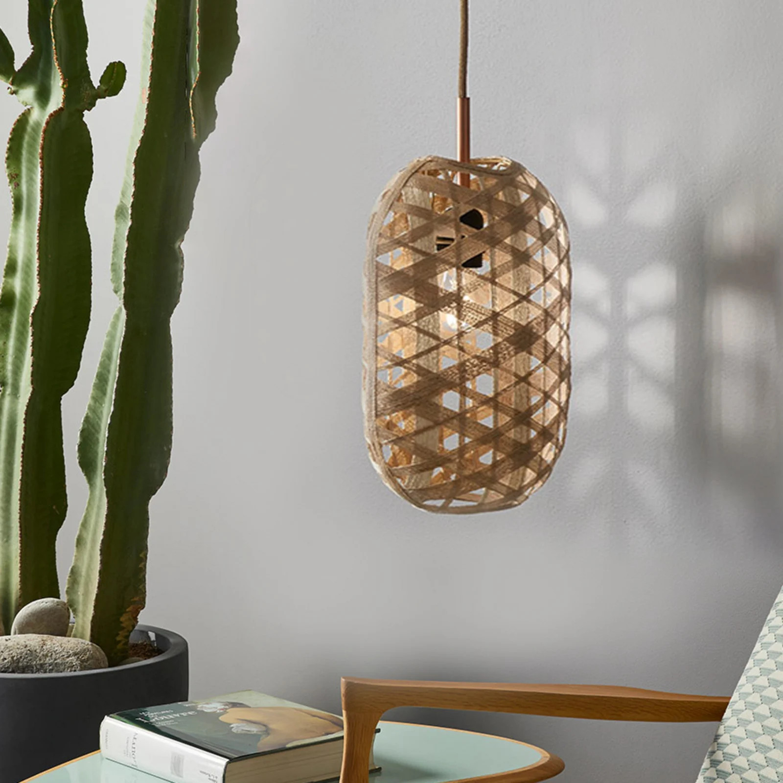 Forestier Capsule S hanglamp van bamboe in de kleur neutraal