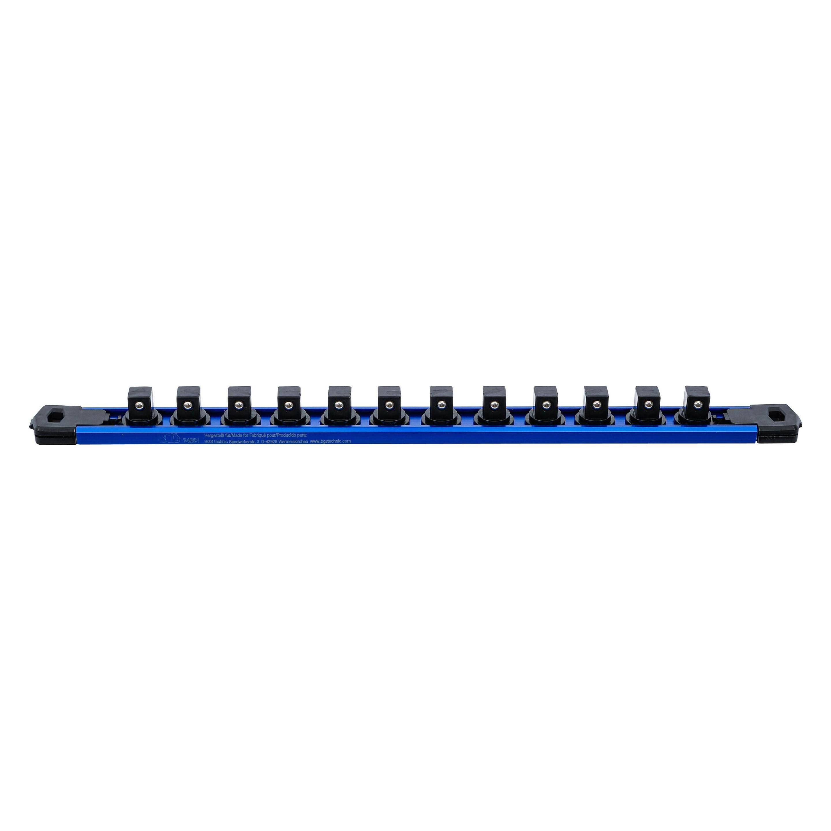 BGS Halteschiene für 12 Steckschlüssel-Einsätze | magnetisch | für Antrieb 12,5 mm (1/2") (74551)