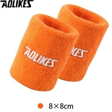 Uplifted Finds AOLIKES Terry Cloth Sports Wrist Bands For Sweat Absorption 8cm Orange