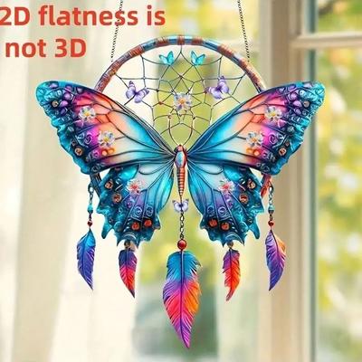 Uplift Picks Shiny Butterfly Feather Pendant Hanging Butterfly Wall Decor Ornament Shiny Butterfly Feather Pendant Hanging Butterfly Wall Decor Ornament