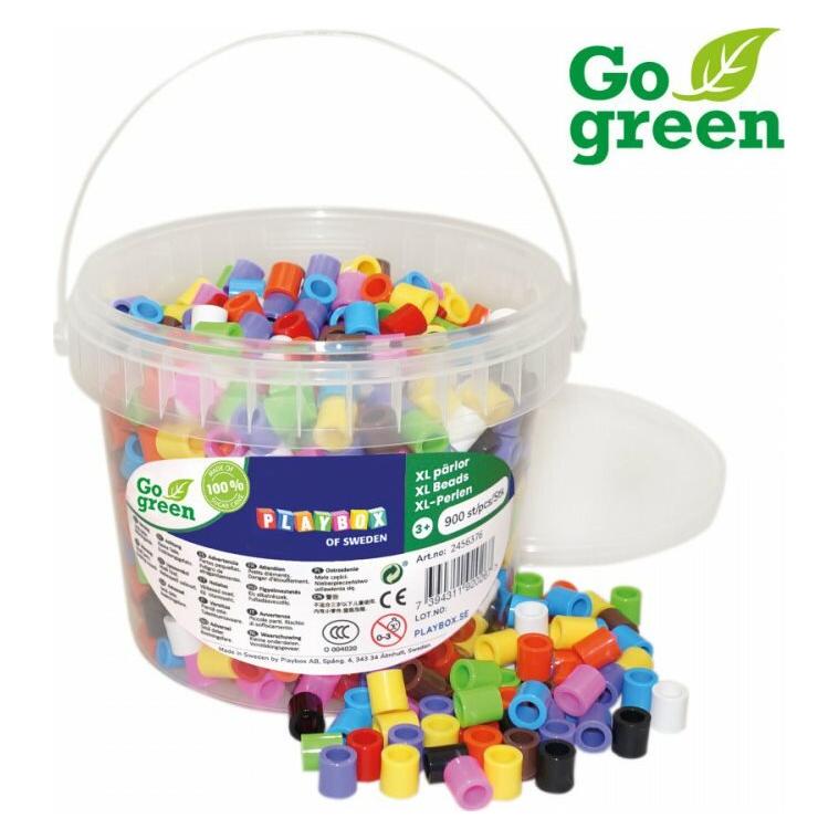 Playbox Bügelperlen Go Green im Eimer XL 900 Stück (2456376)