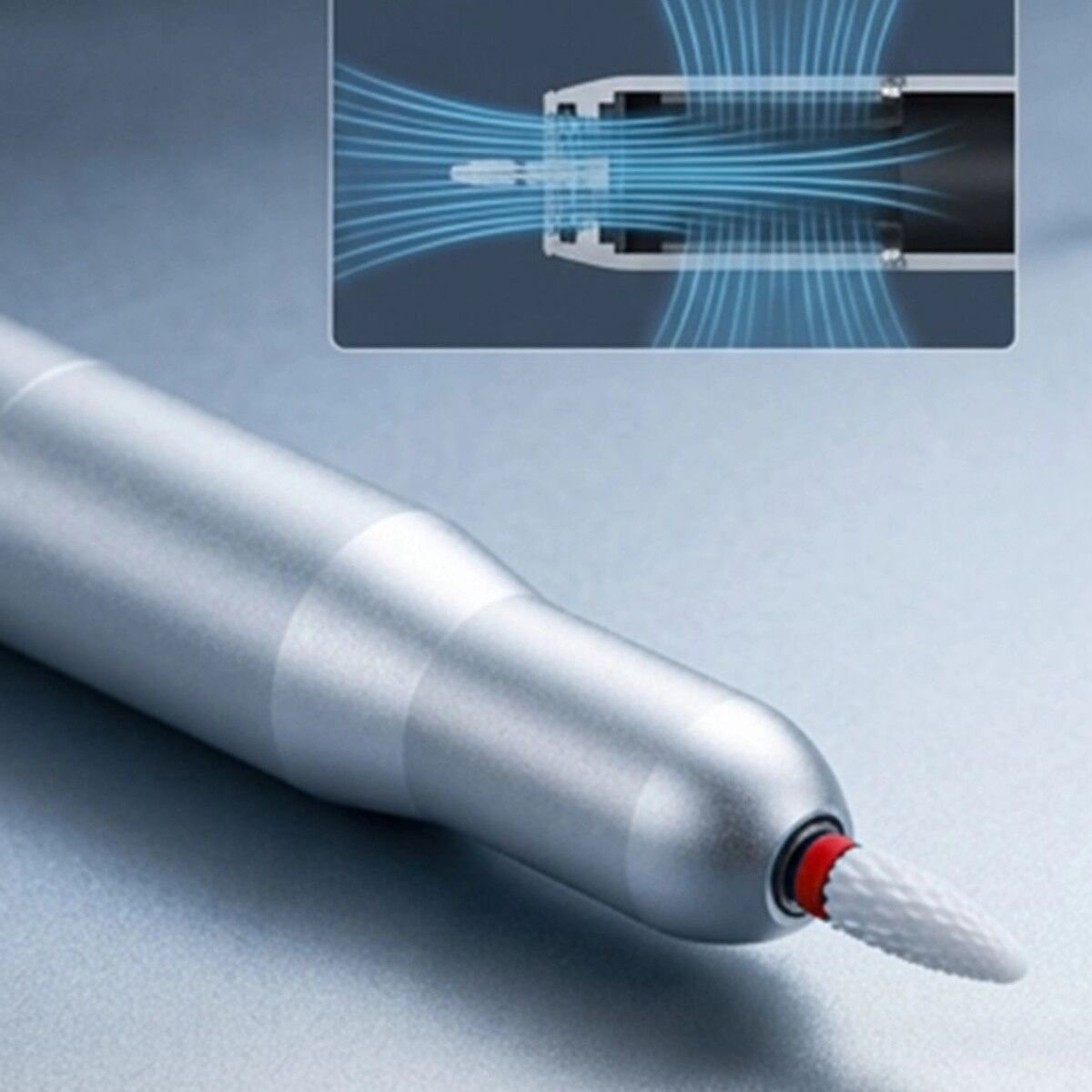 INF Elektrischer Nagelfräser mit 12 Bits, LCD-Anzeige, 45-stufiger Regelung und Aluminiumgriff