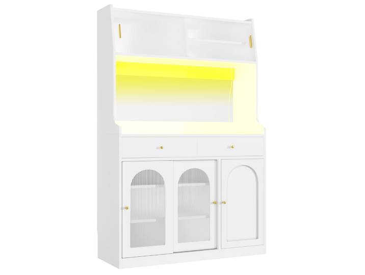 Buffet haut en mdf et panneaux de particules blanc 120x40x180 cm
