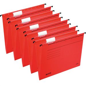 Leitz Hängemappen 1985-30-25, Alpha, A4, rot, Karton, 5 Stück