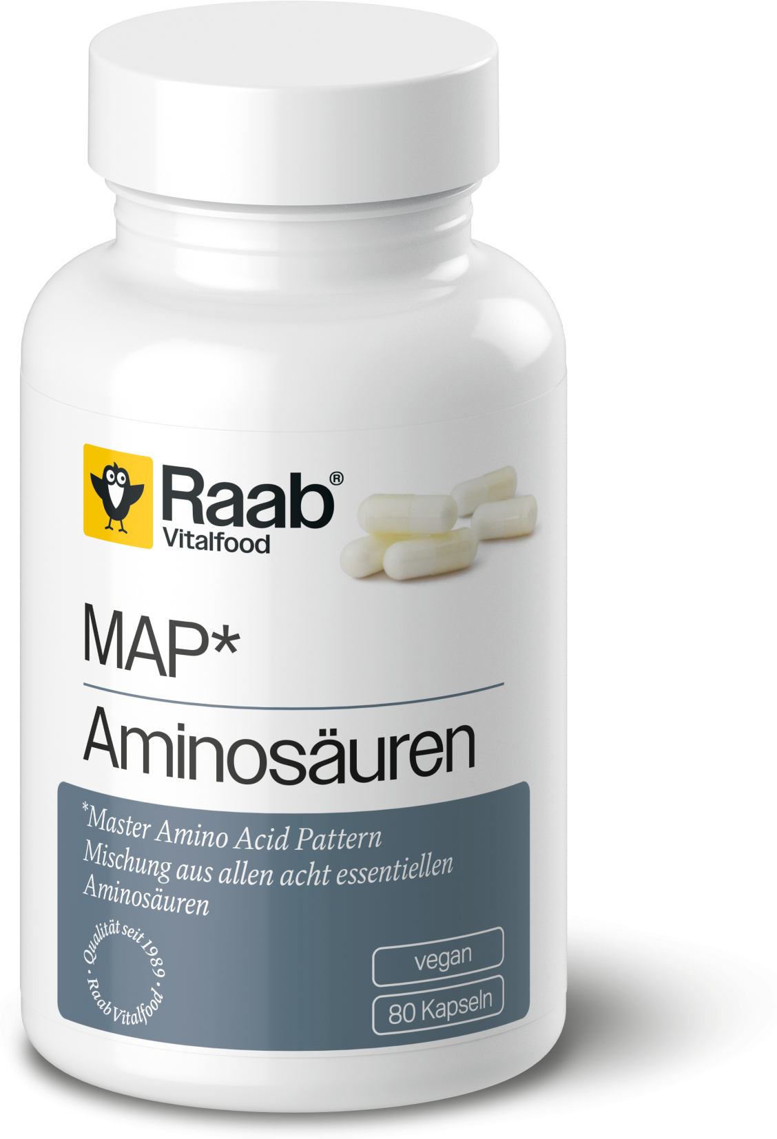Raab Vitalfood Map Amino Acids 600 mg 80 Vegan Capsules