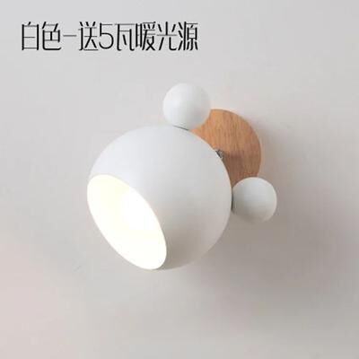 Uplift Picks Nordic Macaron Cartoon Wall Lamp Wooden Kids Bedside Light white warm Light 12 W