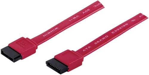 Manhattan Festplatten Anschlusskabel [1x SATA-Buchse 7pol. - 1x SATA-Buchse 7pol.] 0.50m Rot