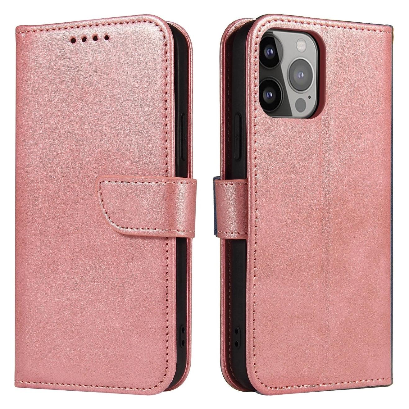 Hurtel Brieftaschen-Hülle mit Ständer für iPhone 15 Pro Magnethülle - Rosa (Apple iPhone 15 Pro) (1404978613)