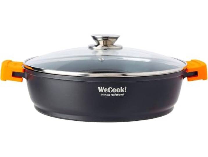 WECOOK! Flacher Kochtopf mit Deckel, 32 cm