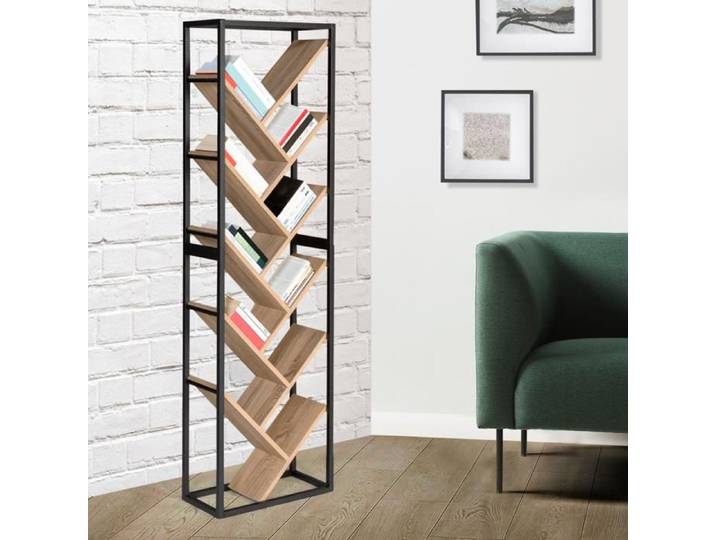 IDMARKET Etagère bibliothèque en forme d'arbre 10 niveaux DETROIT design industriel 170 cm