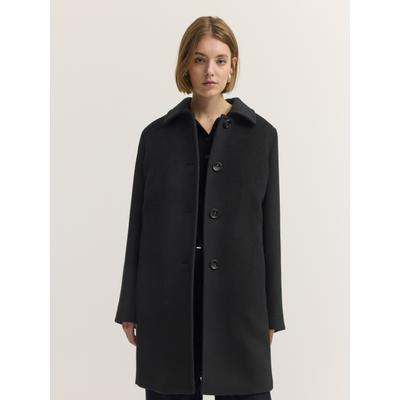 Kurzmantel BUGATTI "Regular Fit", Damen, Gr. 34, 290, schwarz, 50% Polyester, 50% Wolle, unifarben, regular fit, Mäntel Kurzmantel, Regular Fit Wollmix Umlegekragen