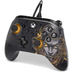 PowerA Advantage Wired Controller (PC, Windows, Xbox One S, Xbox Series S, Xbox Series X), Gaming Controller, Gold, Schwarz, Silber