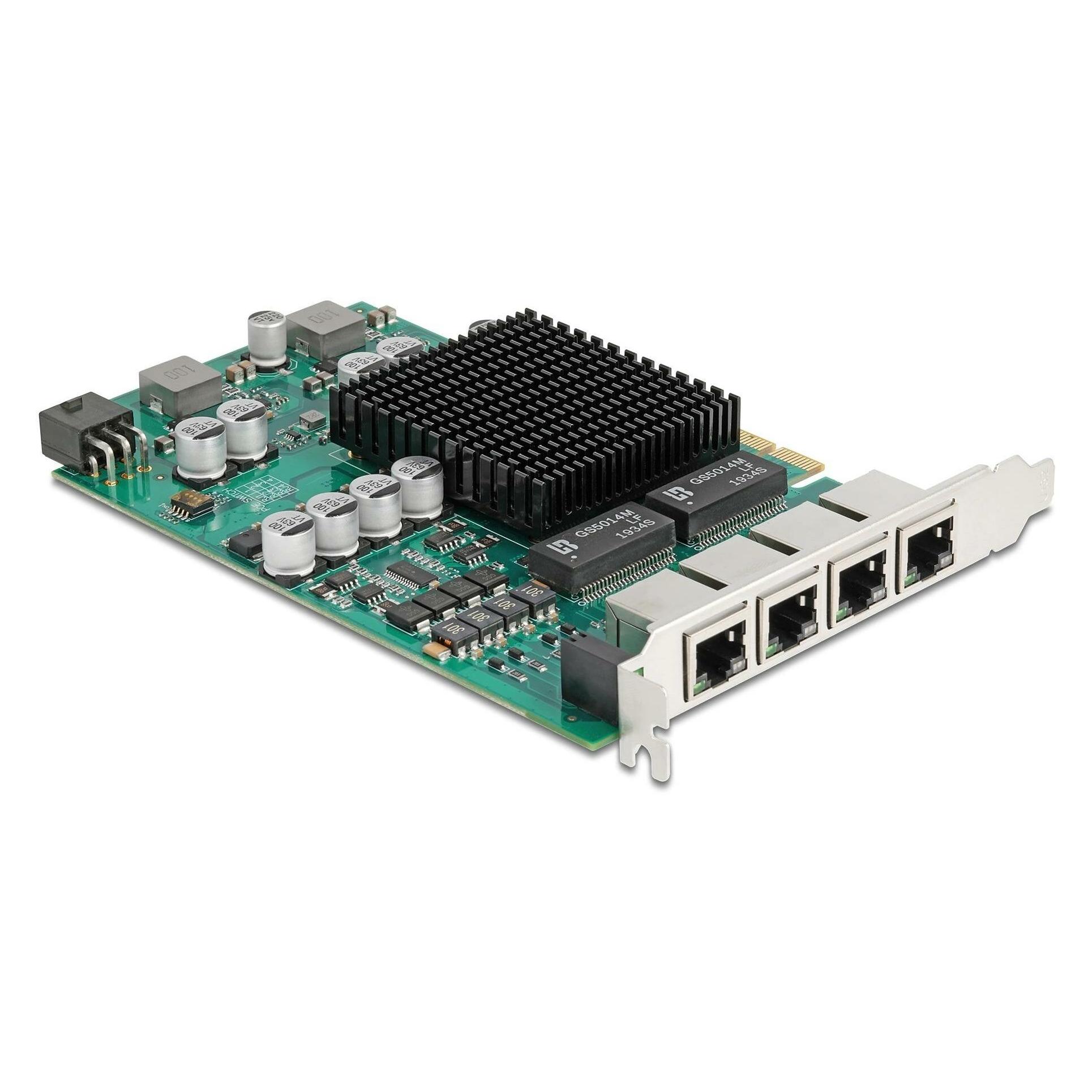 Delock PCI Express x4 Netzwerkkarte Gigabit LAN 4 x RJ45 mit PoE+ i350 (Ethernet, Mini PCI Express) (86097)