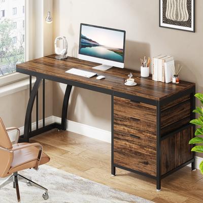 1Easylife 59-inch Computer Desk Writing Table with 3 Reversible Drawers Home Office Desk with Storage