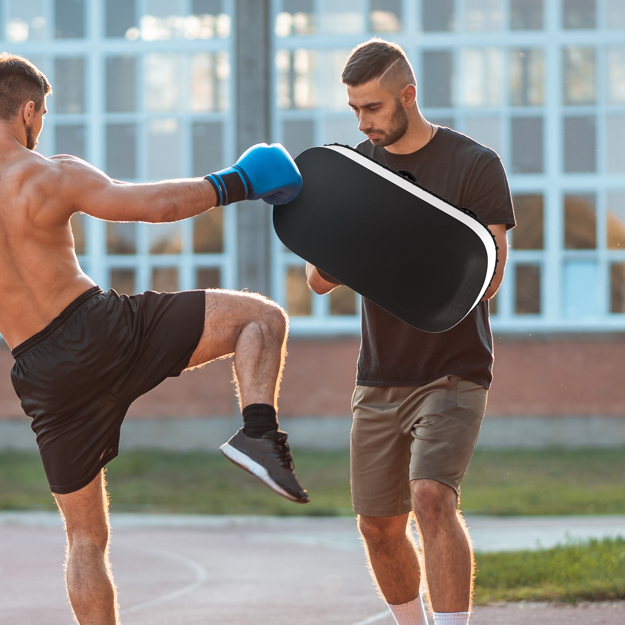 Sportnow Colpitore Boxe e Muay Thai Imbottito per Braccio, in PU e EPE, 38x20x18 cm, Nero Aosom