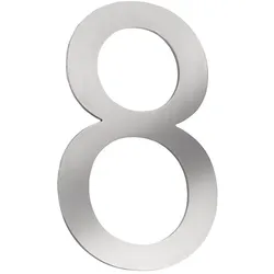 CMD Creative Metalldesign Hausnummer „ 8 “, Höhe 16cm, Edelstahl, gebürstet CMD-8