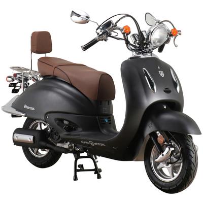 Motorroller ALPHA MOTORS "Retro Firenze", schwarz (schwarz, braun), Motorroller, 45 km/h, im Retro-Look, B:85cm H:108,5cm L:189cm