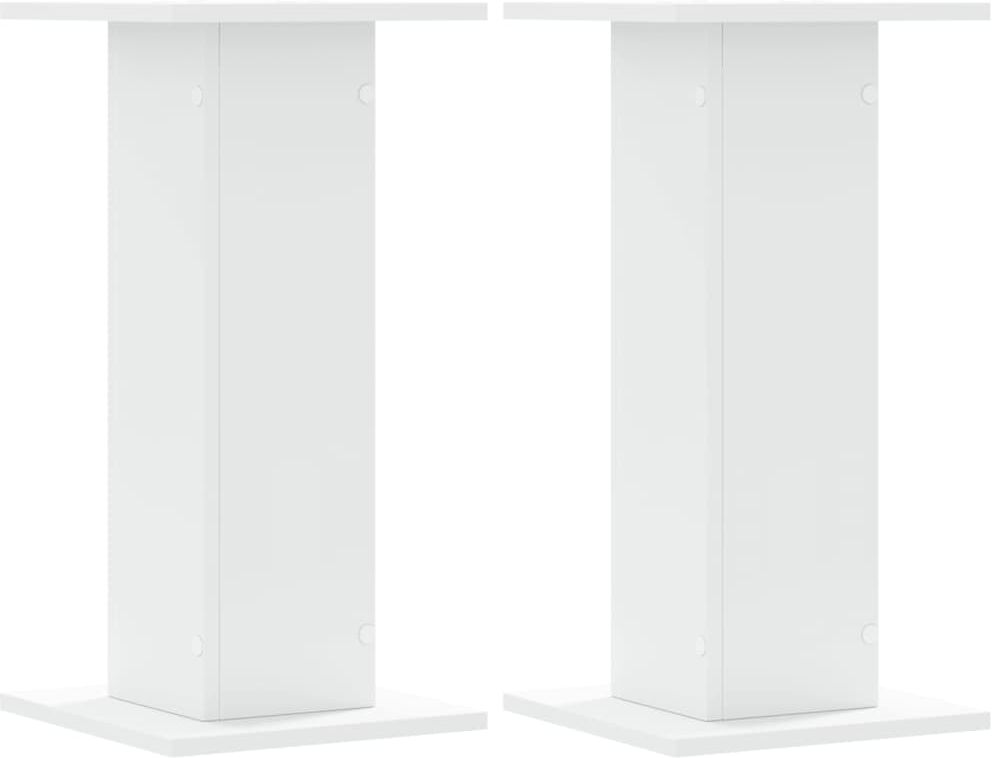 vidaXL Supports de haut-parleurs 2 pcs blanc bois d'ingénierie