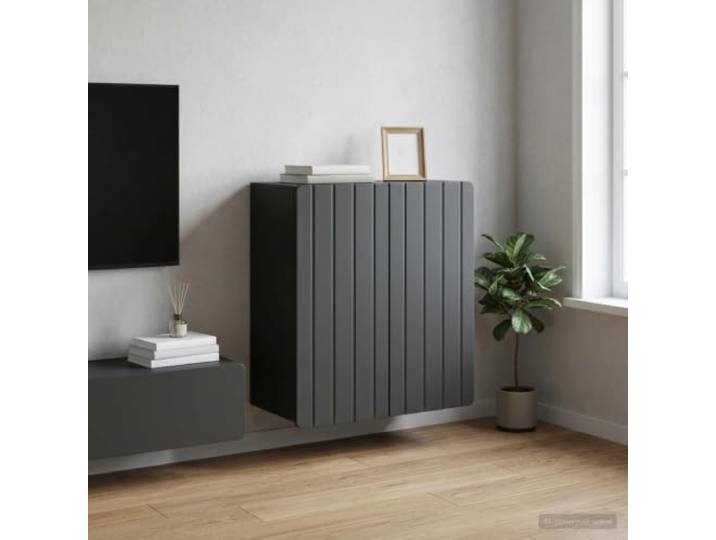 HPUYRFG Wandschrank Schwarz 59 x 31 x 64 cm Holzwerkstoff Vintage-Look, Pendeltüren, Regalböden, Holzwerkstoff, vielseitig, pflegeleicht