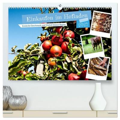 Einkaufen im Hofladen (hochwertiger Premium Wandkalender 2027 DIN A2 quer), Kunstdruck in Hochglanz