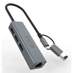 Inca IUTP-03TX Schnittstellen-Hub USB 3.2 Gen 1 (3.1 Gen 1) Type-A + Type-C 10000 Mbit/s Grau