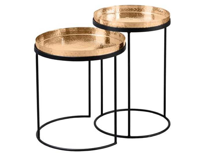 Beistelltisch ELEMENTS 39cm - schwarz gold - Metall - 40kg Belastbarkeit Handgefertigt, montiert, abnehmbarer Bezug, als Beistelltisch nutzbar, hochwertig, platzsparend, Eisengestell