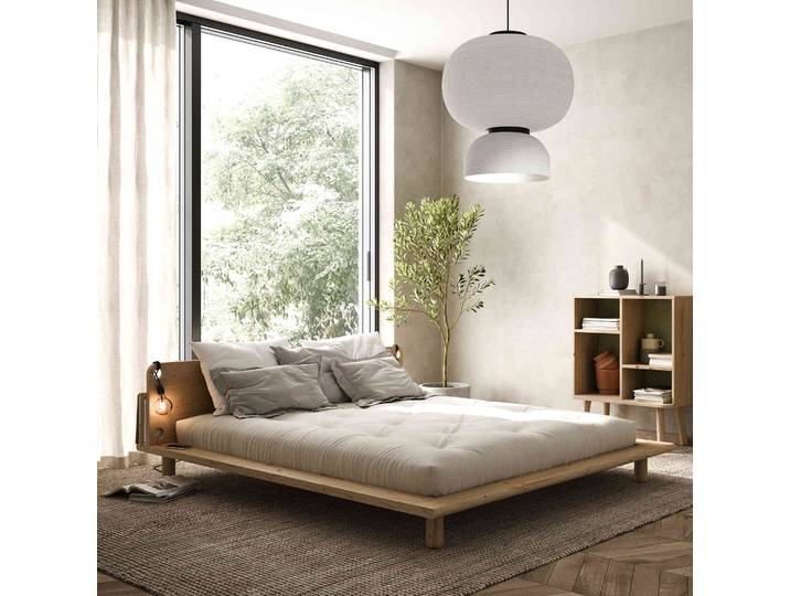 Lit en pin massif naturel PEEK BED avec tête de lit fonctionnelle 140x200