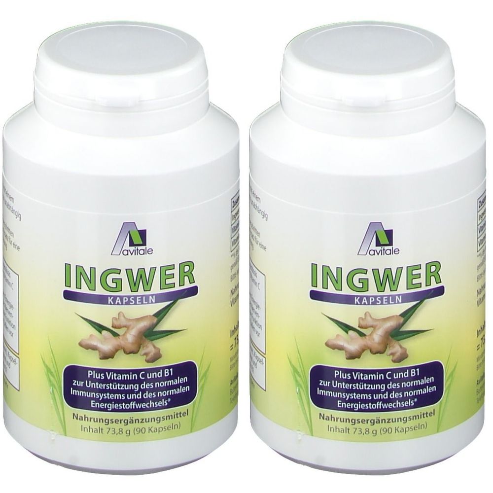 Ingwer 500 mg Kapseln+Vitamin B1+C 2x 2x90 St Kapseln