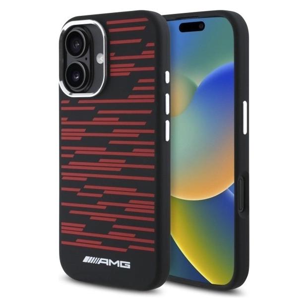 Mercedes AMG AMHMP16SSRRK iPhone 16 6.1" czarny/black hardcase Silicone Graphics MagSafe (Apple iPhone 16) (AMG00088-0)