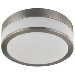 Brumberg Wand- und Deckenleuchte EREVAN, IP44, Ø 23cm, 2x E27, Opalglas / Stahl, Nickel matt BRUM-57180150