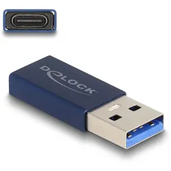 DeLOCK USB 10 Gbps Adapter USB Typ-A Stecker zu USB Type-C Buchse aktiv blau