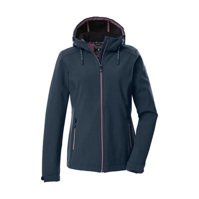 Softshelljacke KILLTEC "KOW 8 WMN SFTSHLL JCKT", Damen, Gr. 38, blau (nachtblau), Oberseite: 92% Polyester, 8% Elasthan.Rückseite: 100% Polyester, Jacken Softshelljacke, Damen Softshelljacke: wasser- und windabweisend, atmungsaktiv