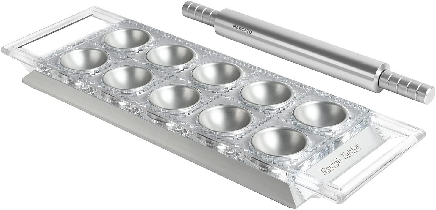 Marcato Ravioli-vormer model RT-ARG zilverkleurig