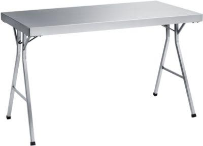 Edelstahl-Arbeitstisch mit klappbarem Fußgestell, 1600x700x850 mm