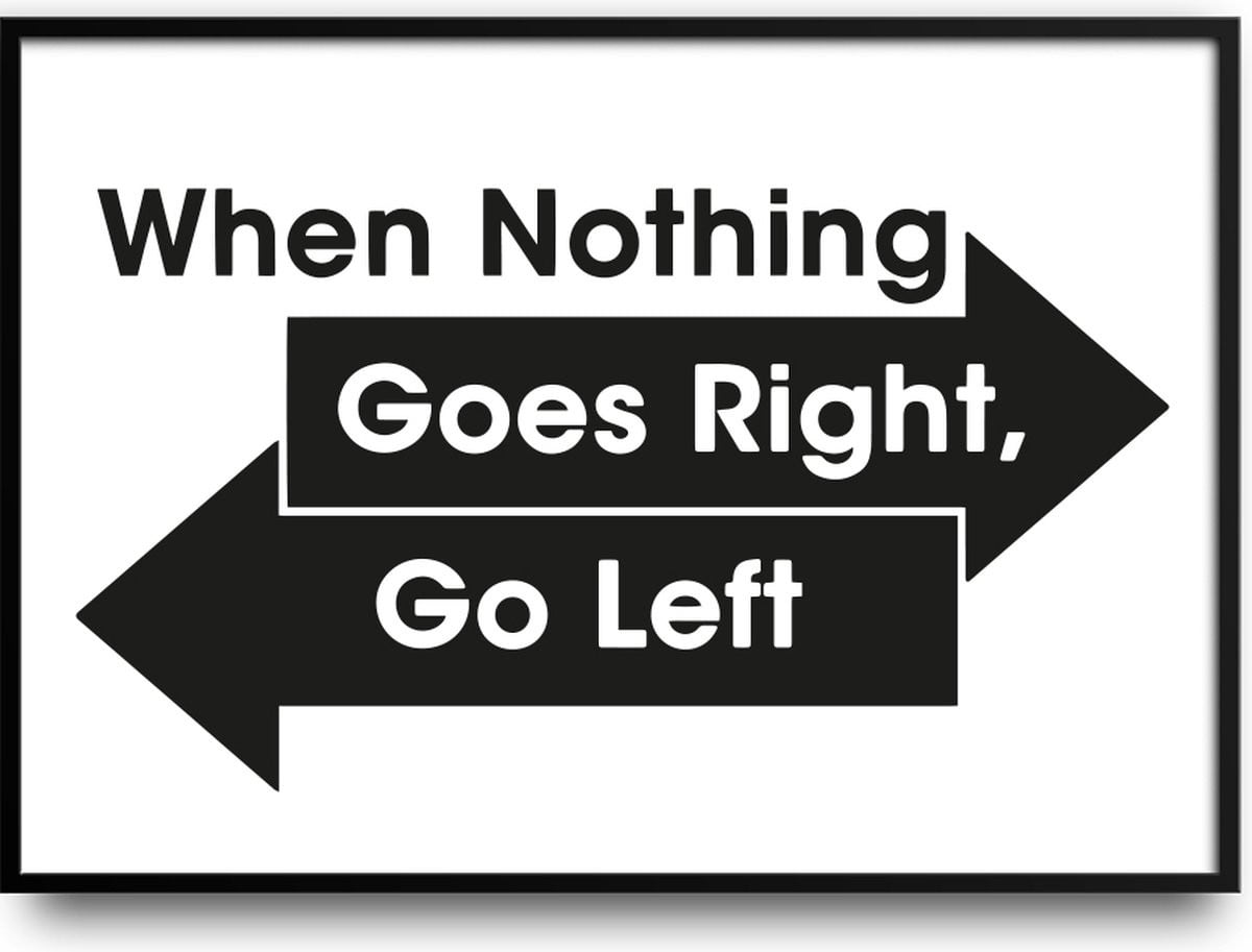 Fotolijst met glas When nothing goes right go left - 40 x 50 cm
