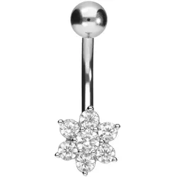 Titan Bananabell mit 925er Silber-Design KRISTALLBLUME