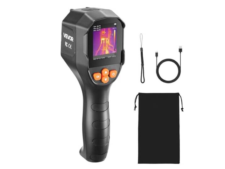 VEVOR Caméra Thermique Résolution TISR 240x180 pixels Imageur Thermique Résolution IR 96x96 pixels Vision 2 Mpx\, Fréquence Rafraîchissement 25 Hz\, -20 °C à 550 °C\, 4 Modes Image\, 6 Palettes Couleurs