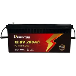 Perfektium Batterie PL LiFePO4 12.8V 200Ah Smart BMS & LCD Bildschirm mit 0% MwSt nach §12 Abs. 3 UstG