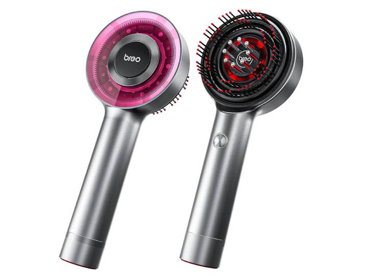 Breo Scalp3 Shiatsu Massageborstel - IPX7 waterdicht, draadloze elektrische massageborstel voor diepe hoofdhuid- en haarmassage, draagbare hoofdmassageapparaat voor spierontspanning