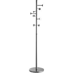 Alco, Garderobe + Kleiderstange, Kleiderständer 2812 silber Metall 8 Haken 41,0 x 182,0 cm