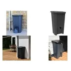 EDA, Regentonne + Erdtanks, Regentonne RECUP DECO, 150 Liter, anthrazit aus Kunststoff, UV-beständig, 50% recyceltes Material (150 l)
