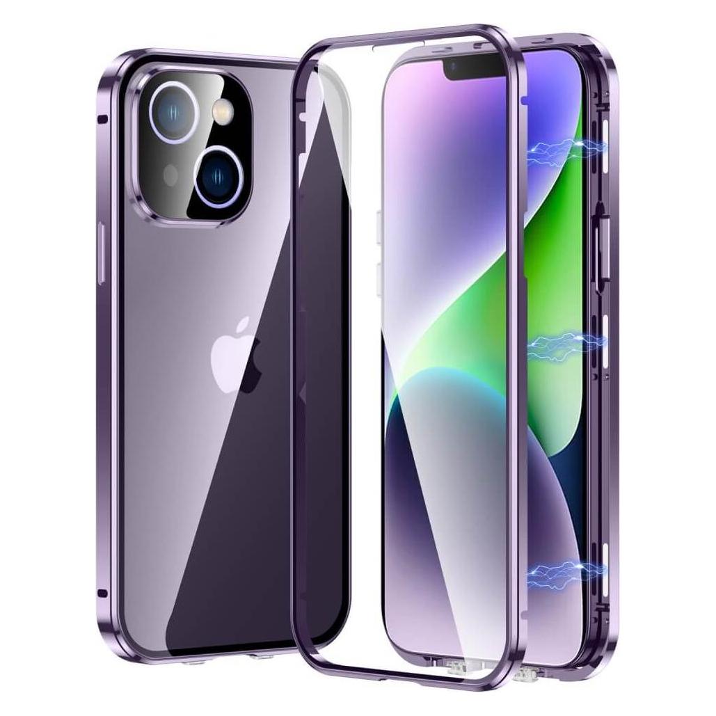 Cover-Discount iPhone 15 - Magnetische Schutzhülle mit Panzerglas violett (Apple iPhone 15) (101135873A)