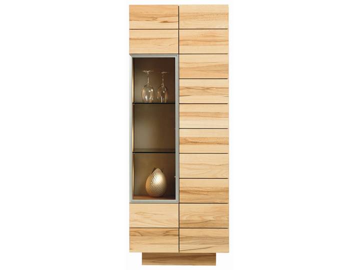 Voglauer Vitrine Vmontanara, Eichefarben, Holz, Wildeiche, massiv, mehrschichtige Massivholzplatte (Tischlerplatte),massiv,mehrschichtige Massivholzplatte (Tischlerplatte), 10 Fächer, 64x202x42.5 cm, Goldenes M, Made in Austria, Typenauswahl, Beimöbel erhältlich, Holzmöbel, Holzschränke, Vitrinen Holz, Vitrinenschränke Holz