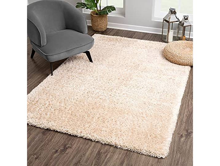 SANAT Porto Shaggy Wohnzimmer Teppich - Hochflor Zottel-Teppiche für Wohnzimmer, Schlafzimmer, Küche, Flure, Kinderzimmer - Leicht Zu Reinigen, Superweich, Modern Teppich Beige 80 x 200 cm