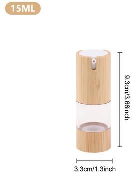Shop Station Bamboo & Glass Travel Bottles Set Refillable Cosmetic Containers For Perfume, Lotion & Skincare 15ml